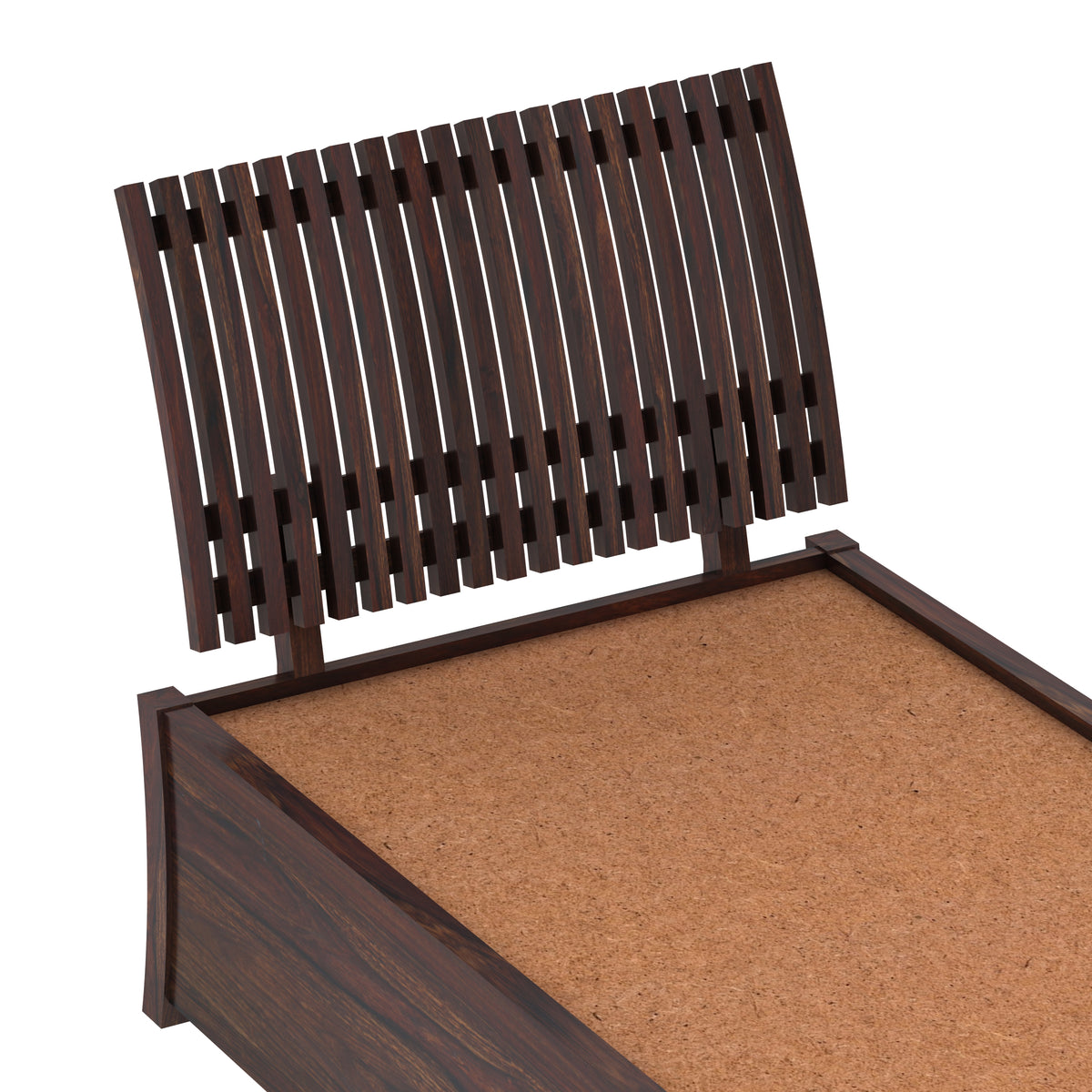 Dumdum Solid Sheesham Wood Single Bed With Drawer Storage (Walnut Finish)