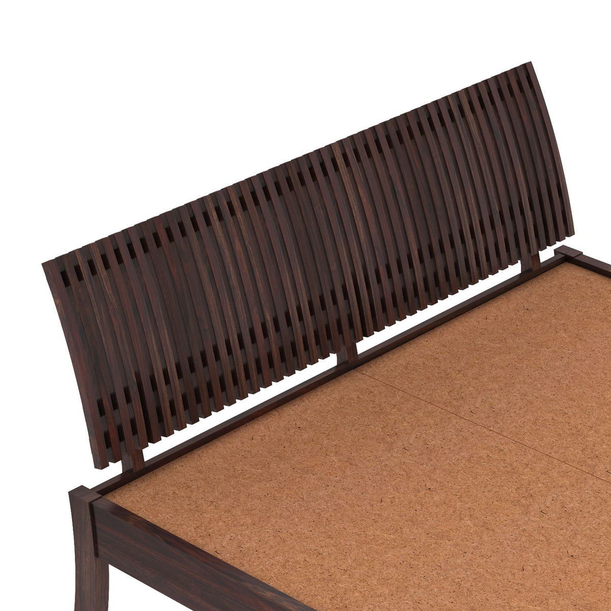 Dumdum Solid Sheesham Wood Bed Without Storage (Queen Size, Walnut Finish)