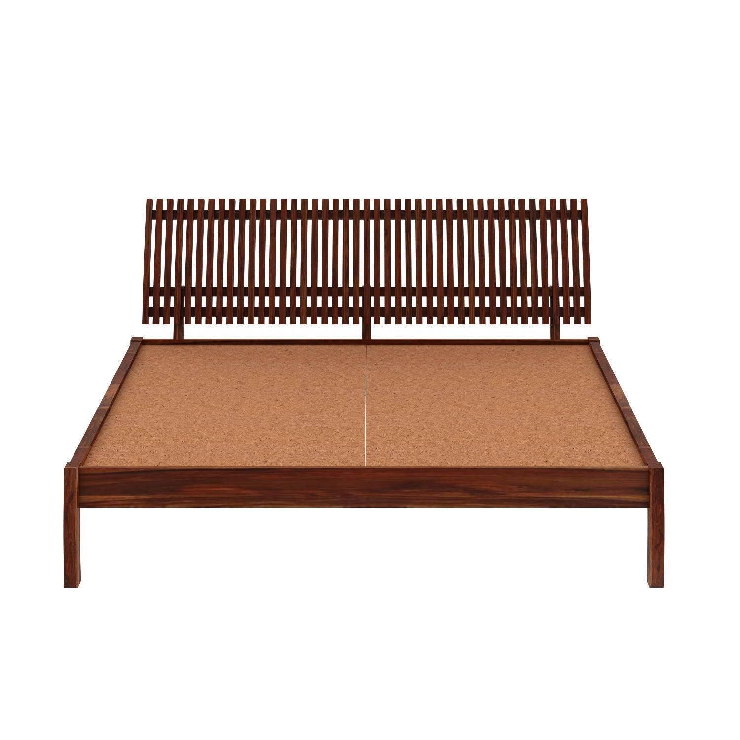 Dumdum Solid Sheesham Wood Bed Without Storage (Queen Size, Natural Finish)