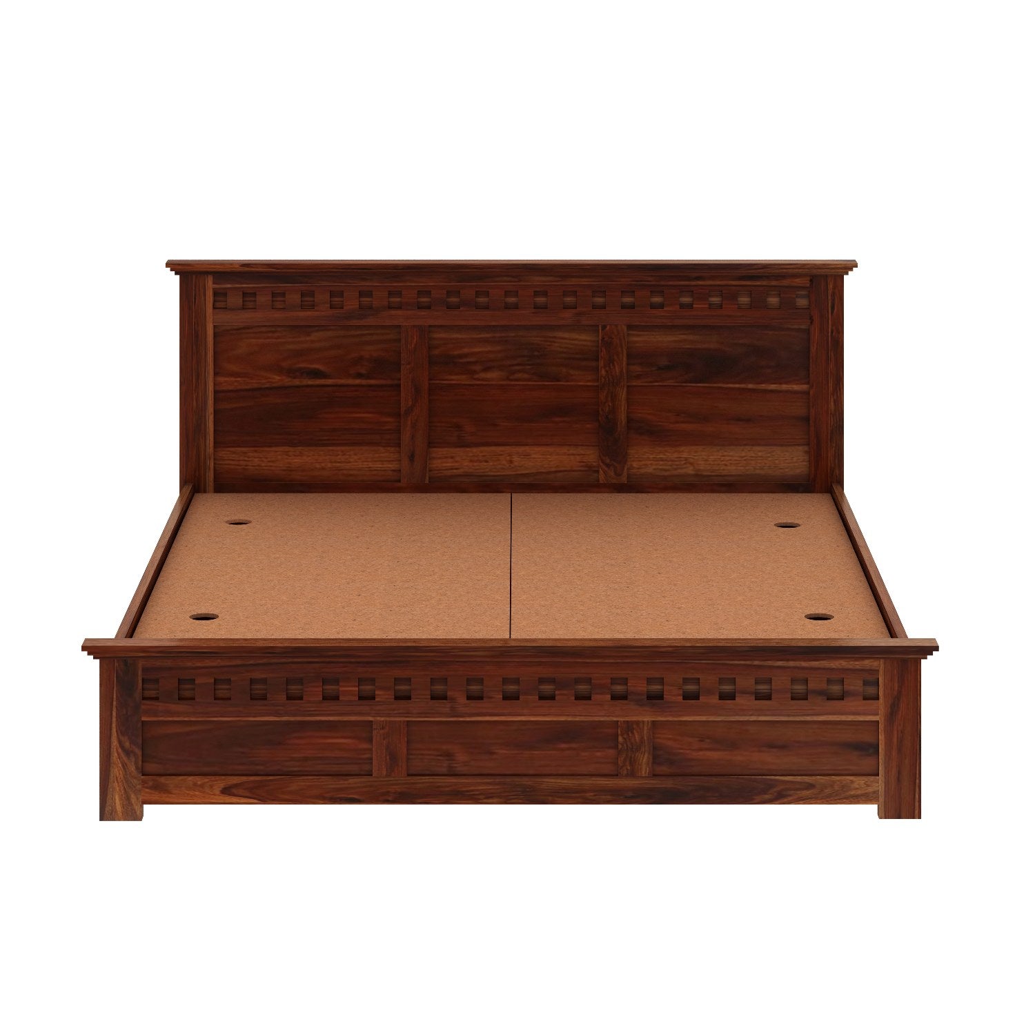 Amer Solid Sheesham Wood Bed With Box Storage (Queen Size, Natural Finish)