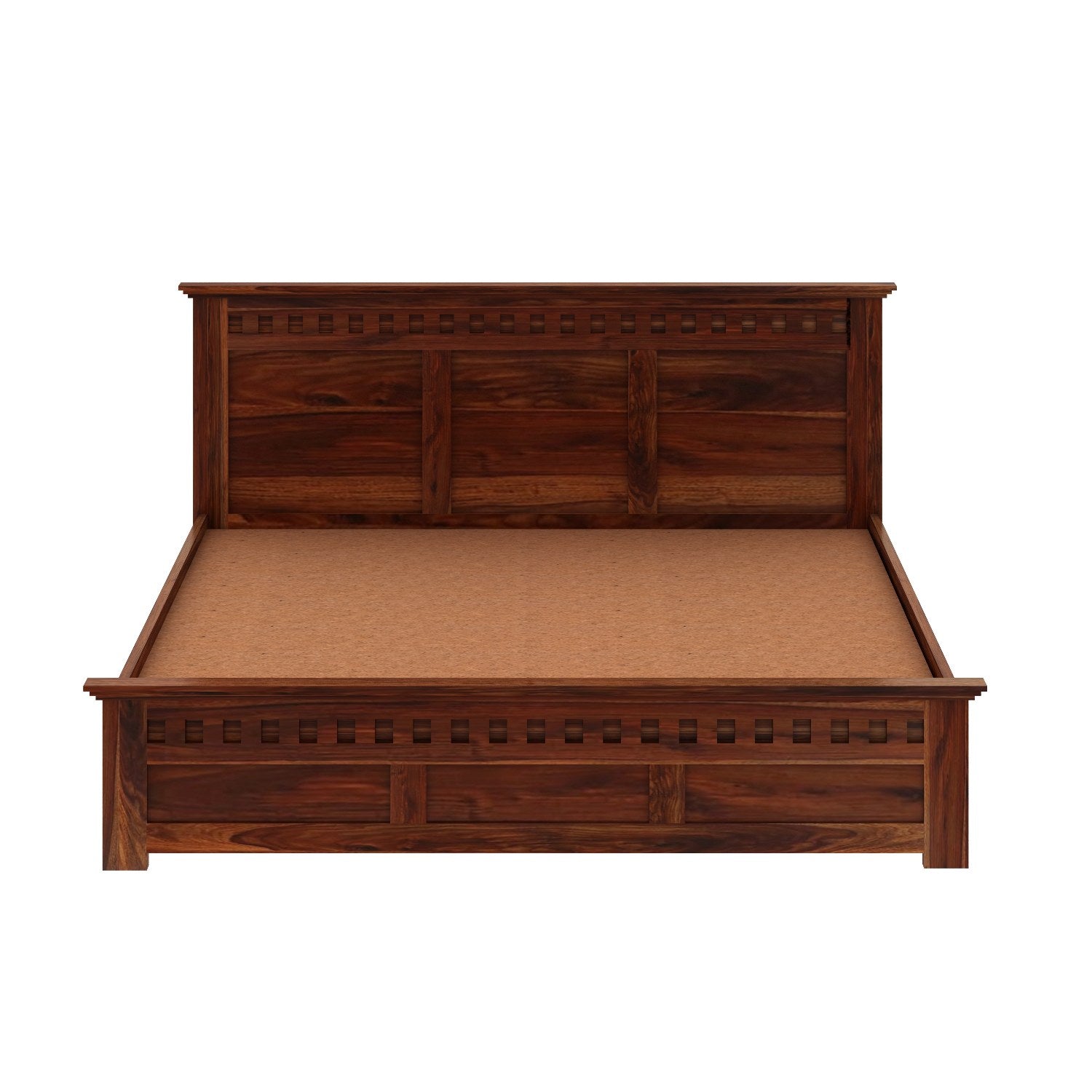 Amer Solid Sheesham Wood Hydraulic Bed With Box Storage (King Size, Natural Finish)
