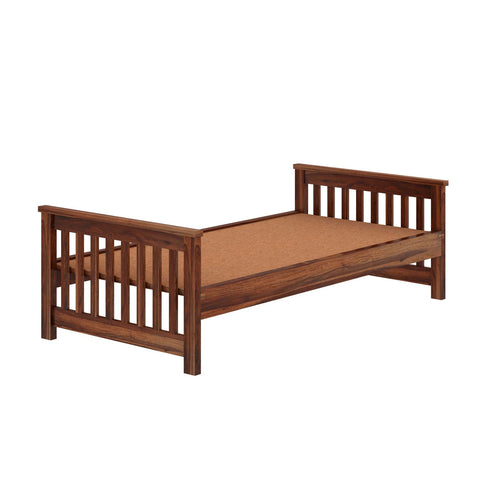 Feelinn Solid Sheesham Wood Single Bed Without Storage (Natural Finish)