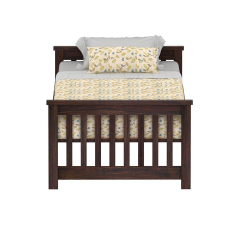 Feelinn Solid Sheesham Wood Trundle Bed (Walnut Finish)