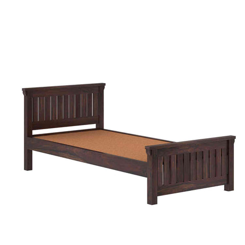 Trinity Solid Sheesham Wood Single Bed Without Storage (Walnut Finish)