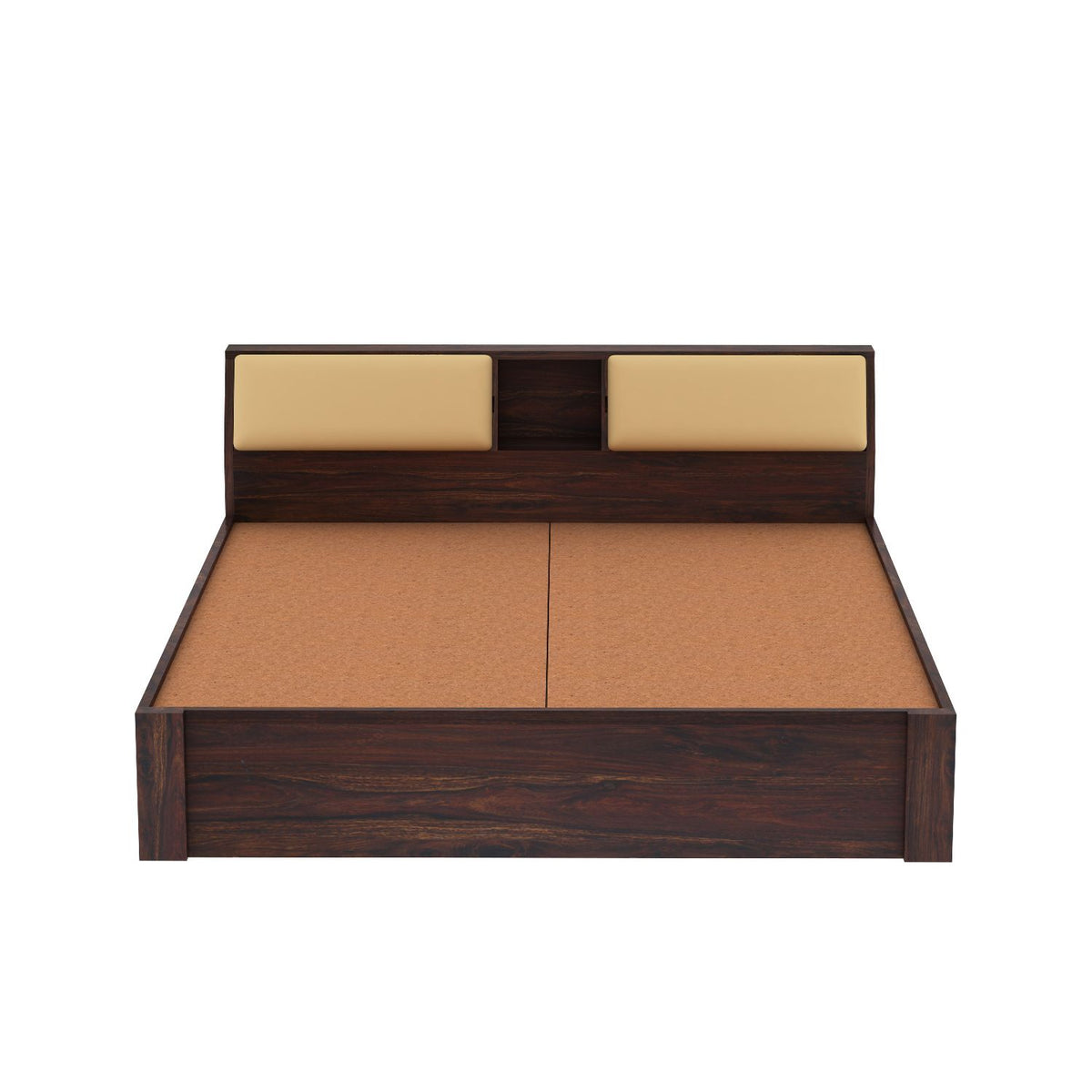 Rubikk Solid Sheesham Wood Bed With Two Drawers (King Size, Walnut Finish)