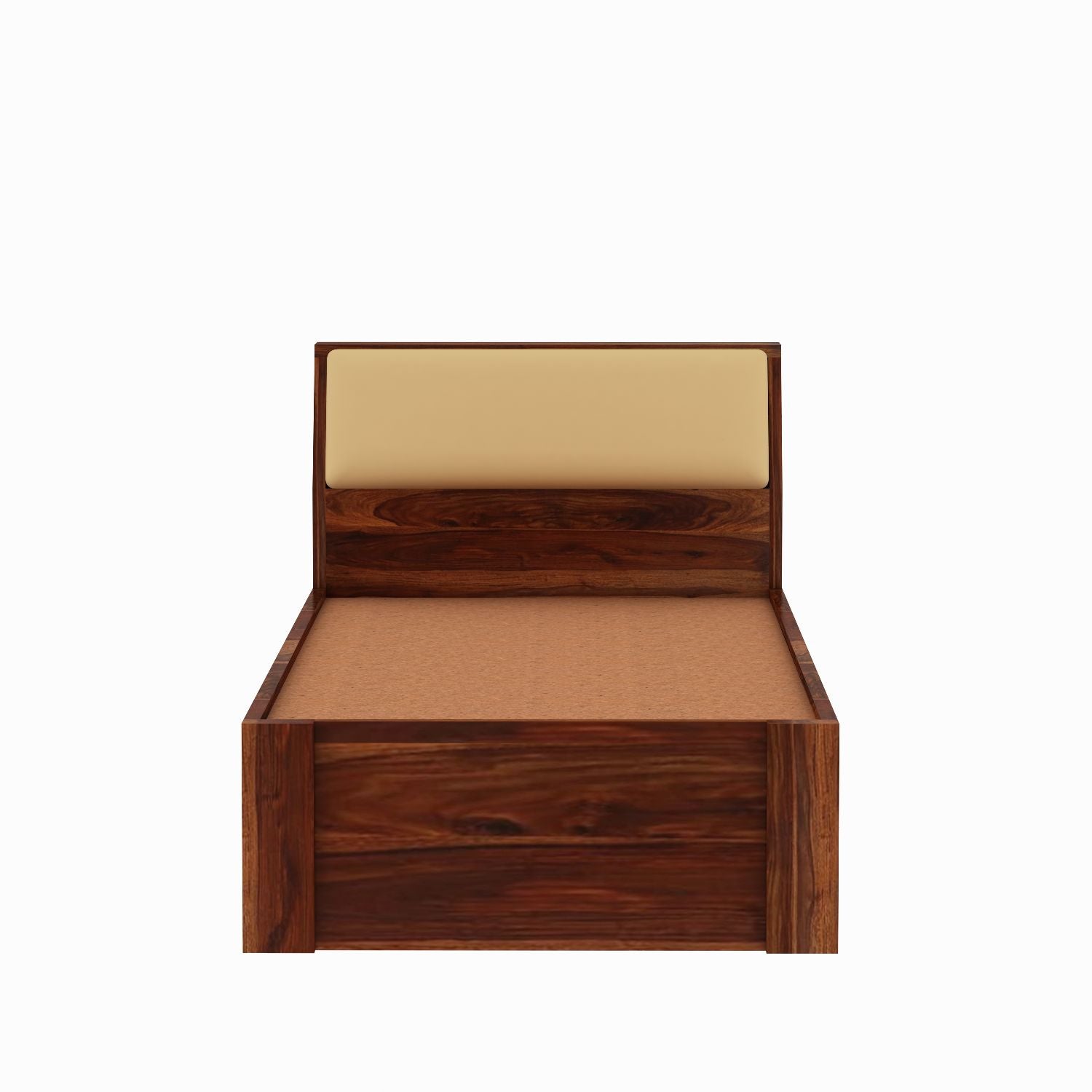 Rubikk Solid Sheesham Wood Single Bed Without Storage (Natural Finish)