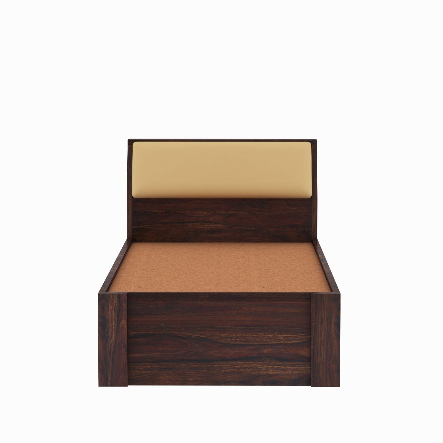 Rubikk Solid Sheesham Wood Single Bed Without Storage (Walnut Finish)