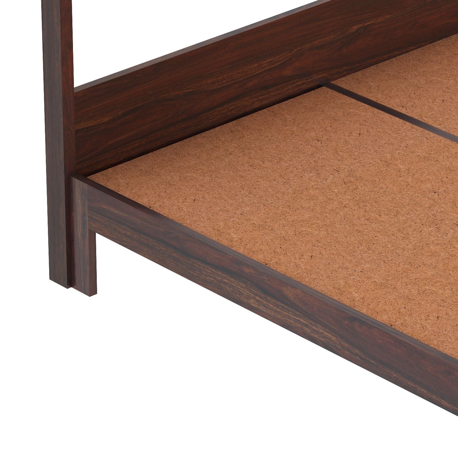 Solivo Solid Sheesham Wood Poster Bed Without Storage (Queen Size, Walnut Finish)