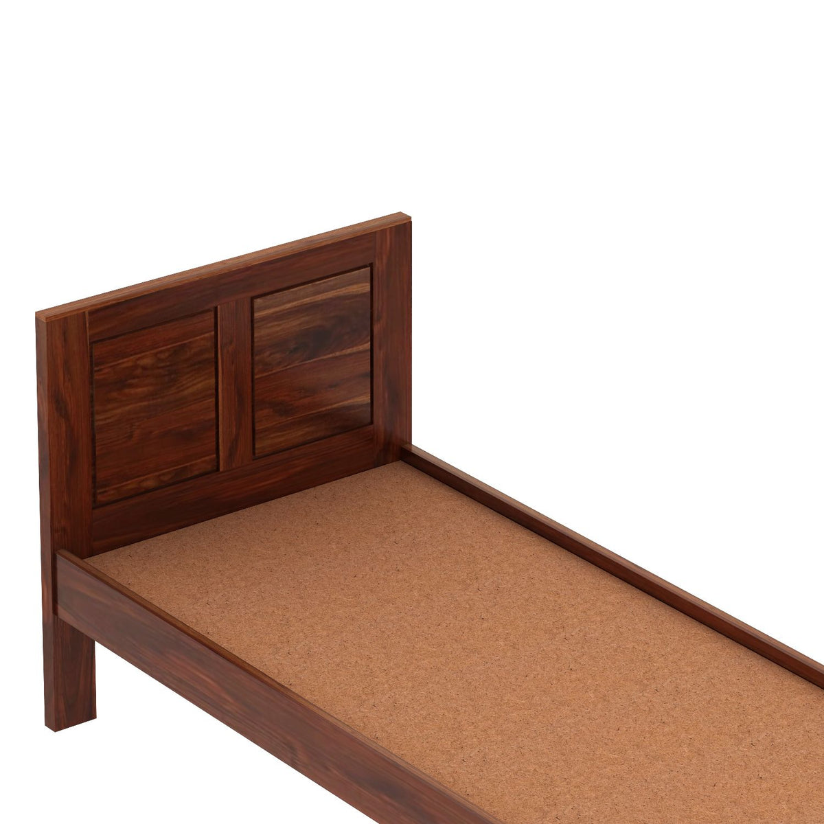 Woodwing Solid Sheesham Wood Single Bed Without Storage (Natural Finish)