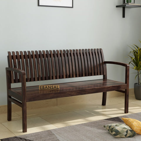 Dumdum Solid Sheesham Wood 2 Seater Bench (Walnut Finish)