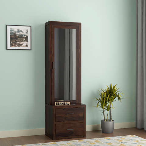 Dumdum Solid Sheesham Wood Dressing Table (Walnut Finish)