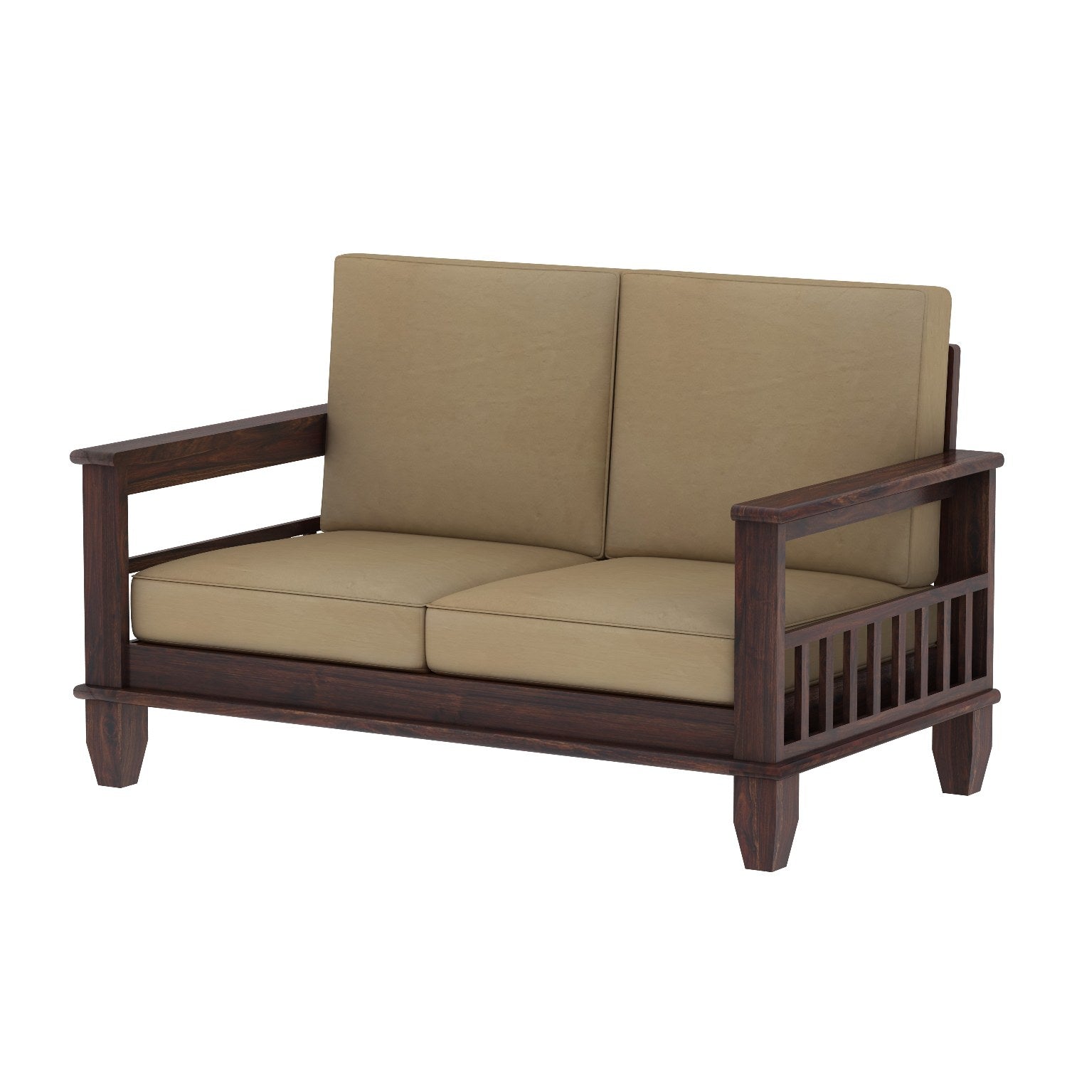 Trinity Solid Sheesham Wood 2 Seater Sofa (Walnut Finish)