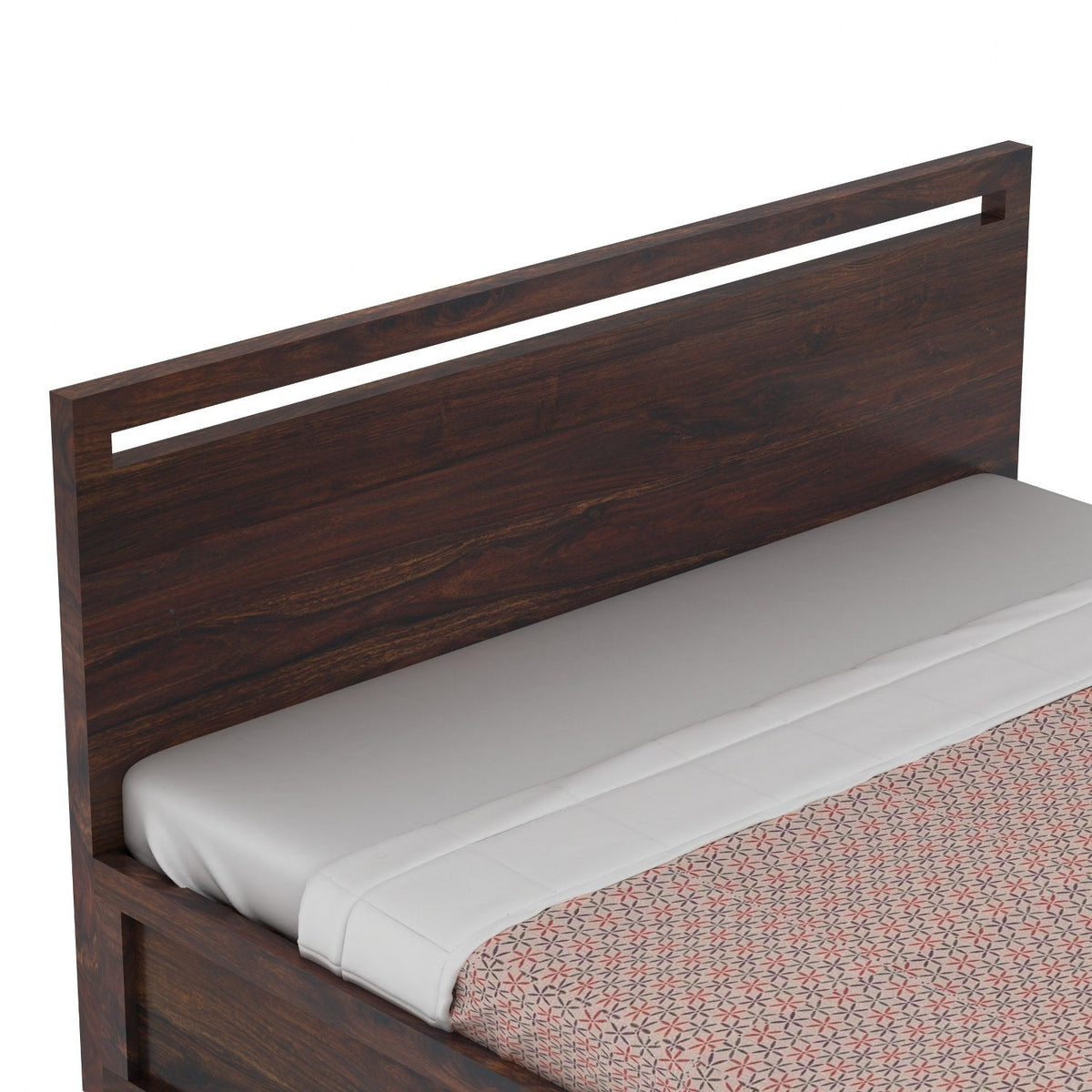 Livinn Solid Sheesham Wood Bed With Box Storage (King Size, Walnut Finish)
