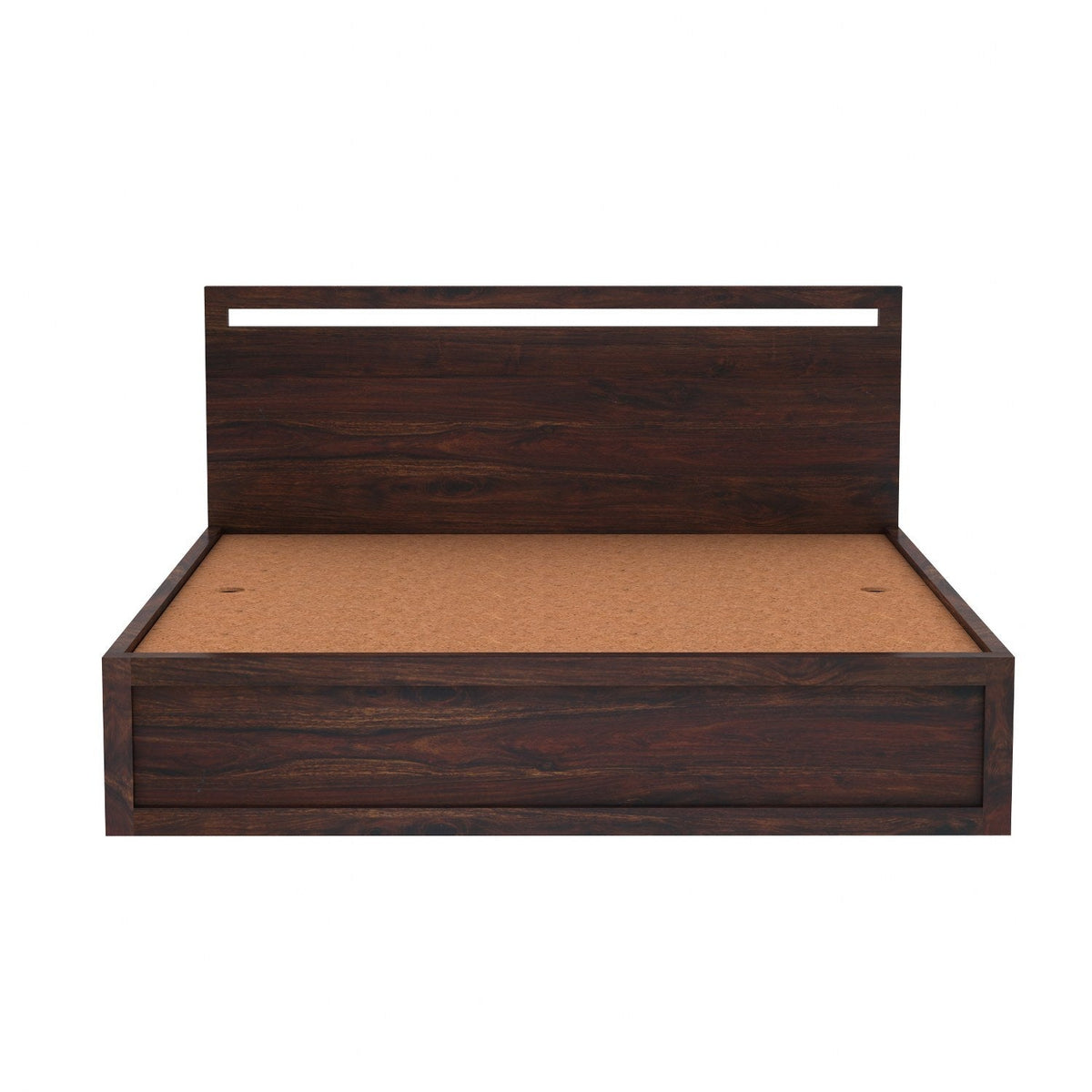Livinn Solid Sheesham Wood Bed With Box Storage (King Size, Walnut Finish)
