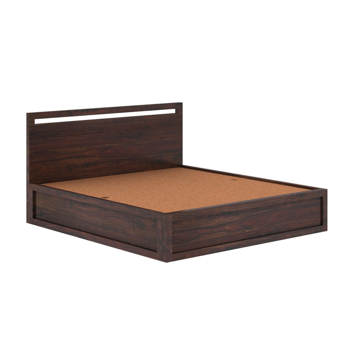 Livinn Solid Sheesham Wood Bed With Box Storage (King Size, Walnut Finish)