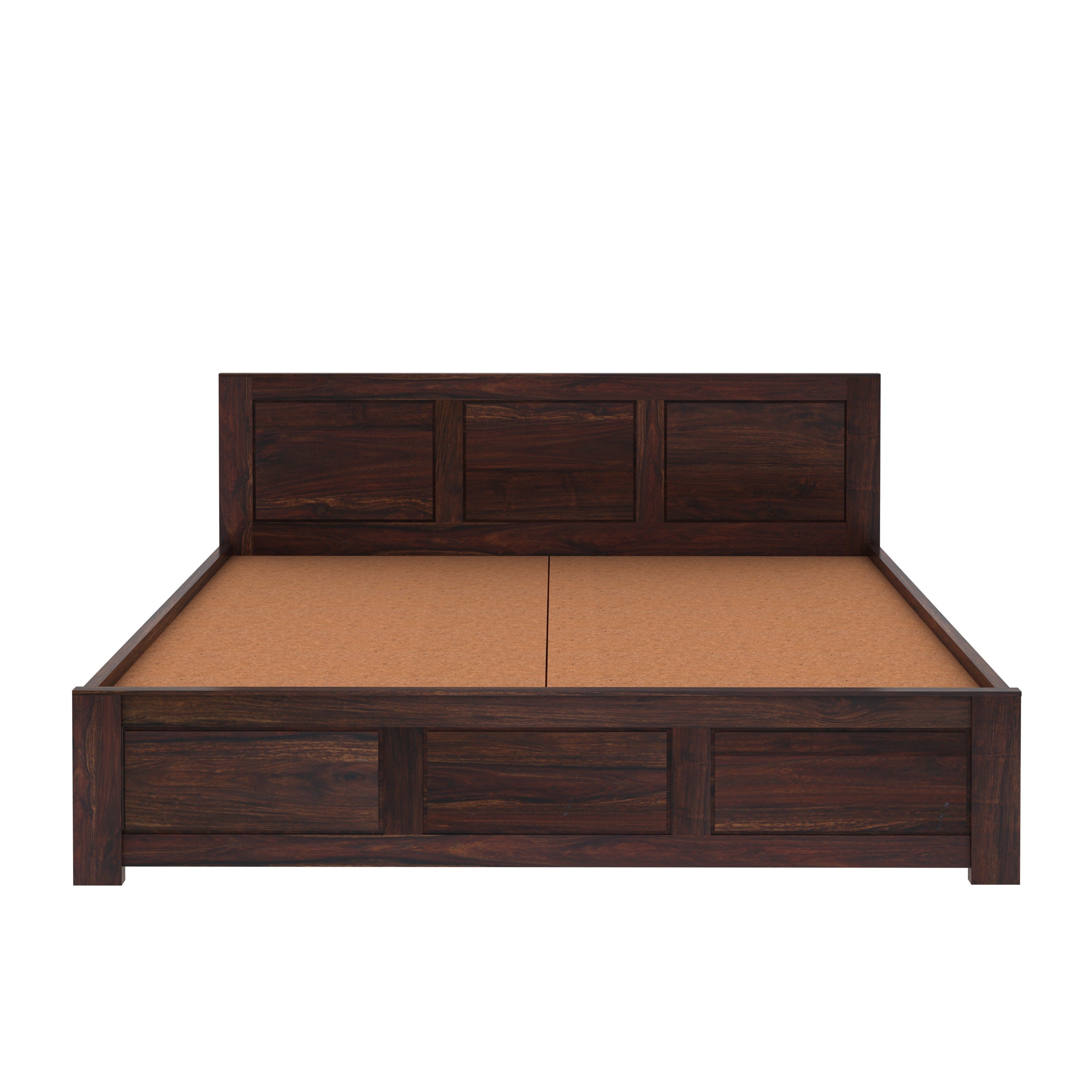 Woodwing Solid Sheesham Wood Bed With Box Storage (King Size, Walnut Finish)