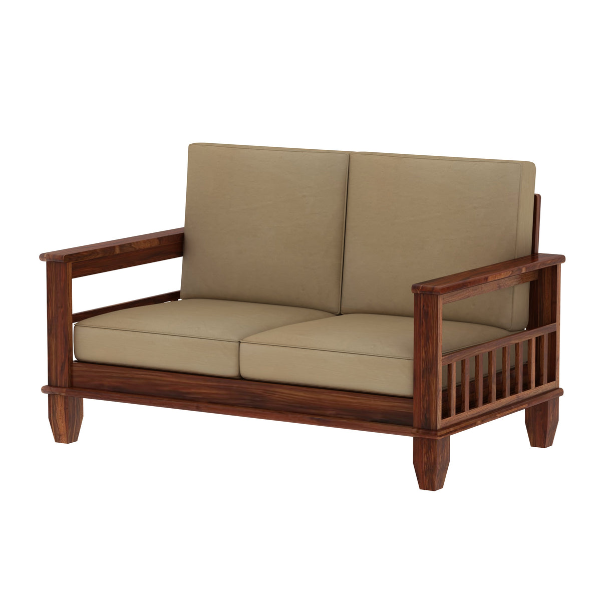 Trinity Solid Sheesham Wood 5 Seater Sofa Set (3+2, Natural Finish)