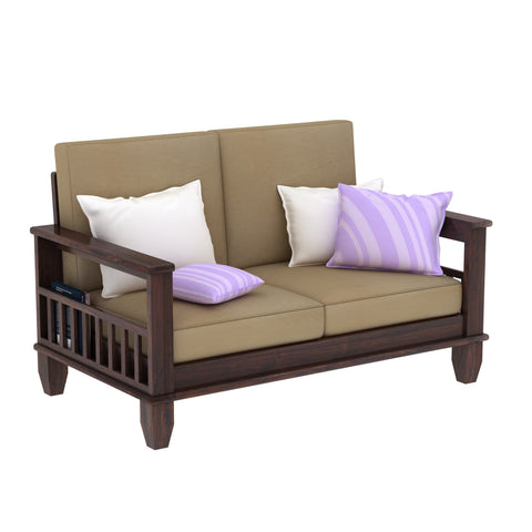 Trinity Solid Sheesham Wood 5 Seater Sofa Set With Coffee Table (3+2, Walnut Finish)