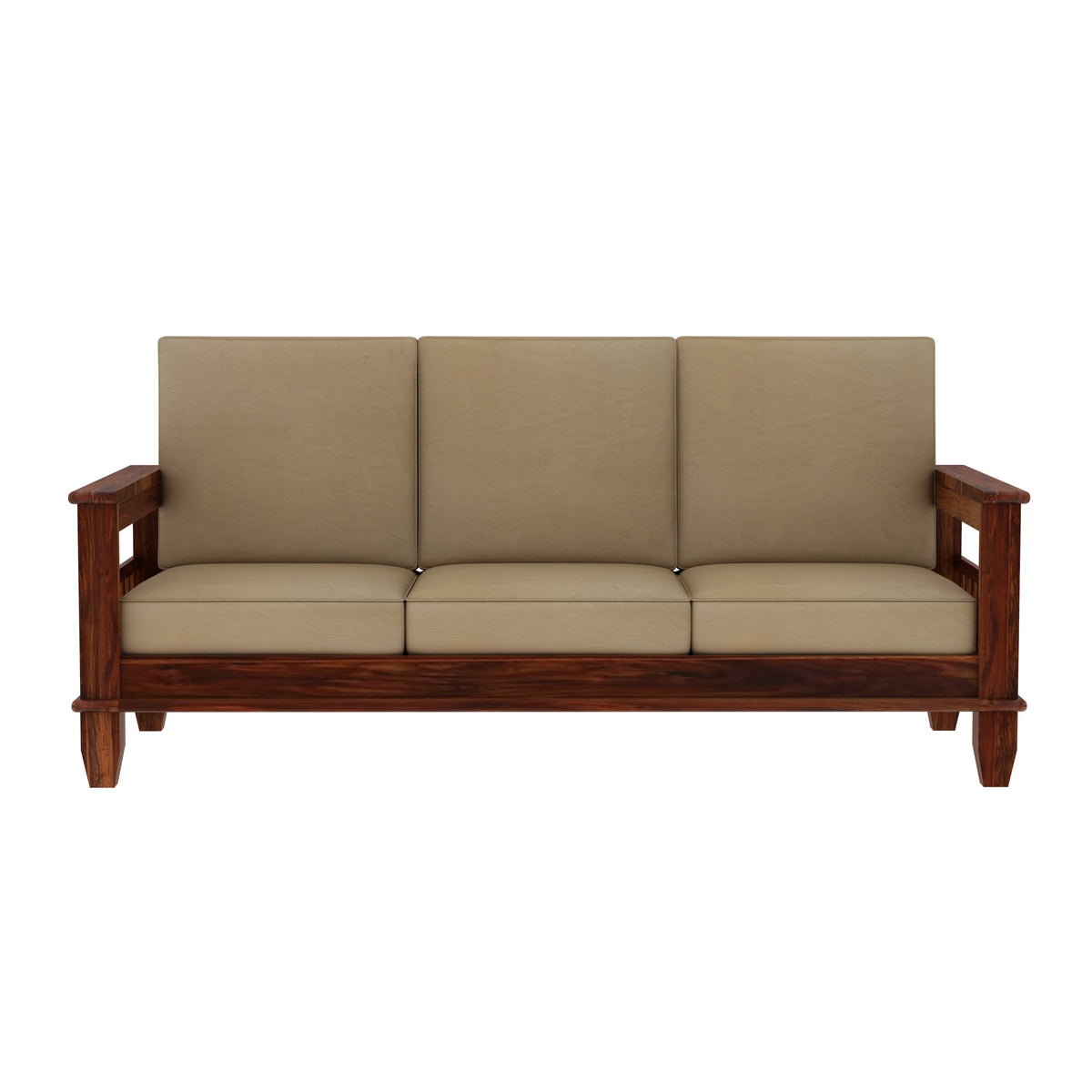 Trinity Solid Sheesham Wood 5 Seater Sofa Set (3+2, Natural Finish)