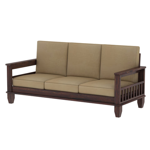 Trinity Solid Sheesham Wood 5 Seater Sofa Set With Coffee Table (3+2, Walnut Finish)