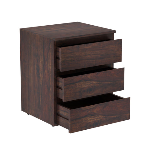 Denzaderb Solid Sheesham Wood Study Table With Movable Chest of Drawers (Walnut Finish)