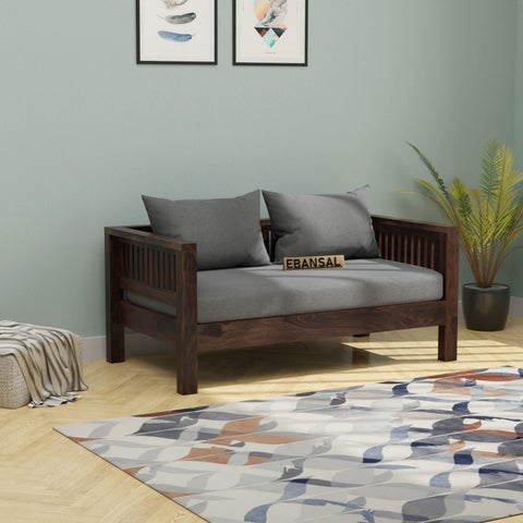 Essen Solid Sheesham Wood 2 Seater Sofa (Walnut Finish)