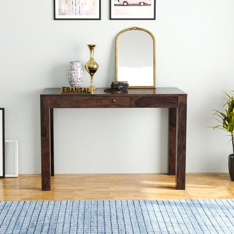 Fusta Solid Sheesham Wood Console Table (1D, Walnut Finish)