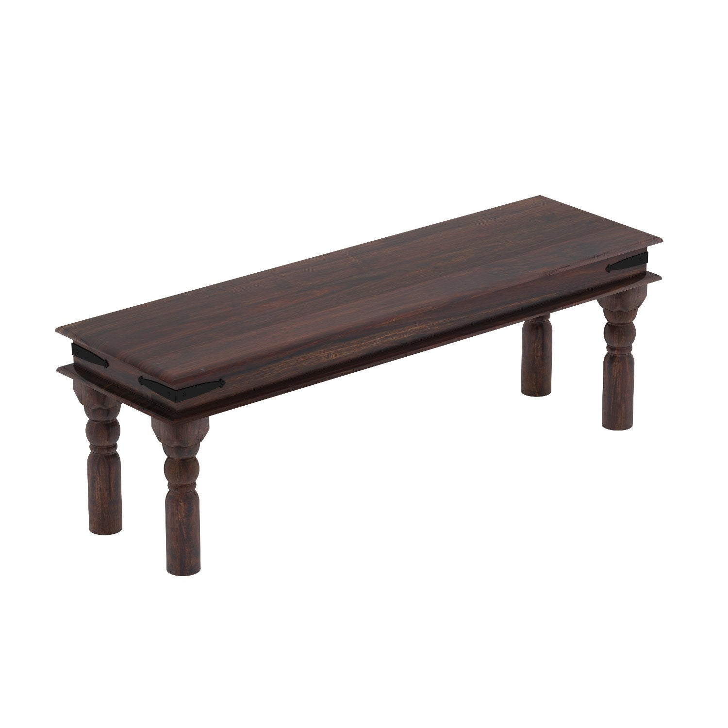 Ajmer Solid Sheesham Wood 6 Seater Dining Set With Bench (Without Cushion, Walnut Finish)