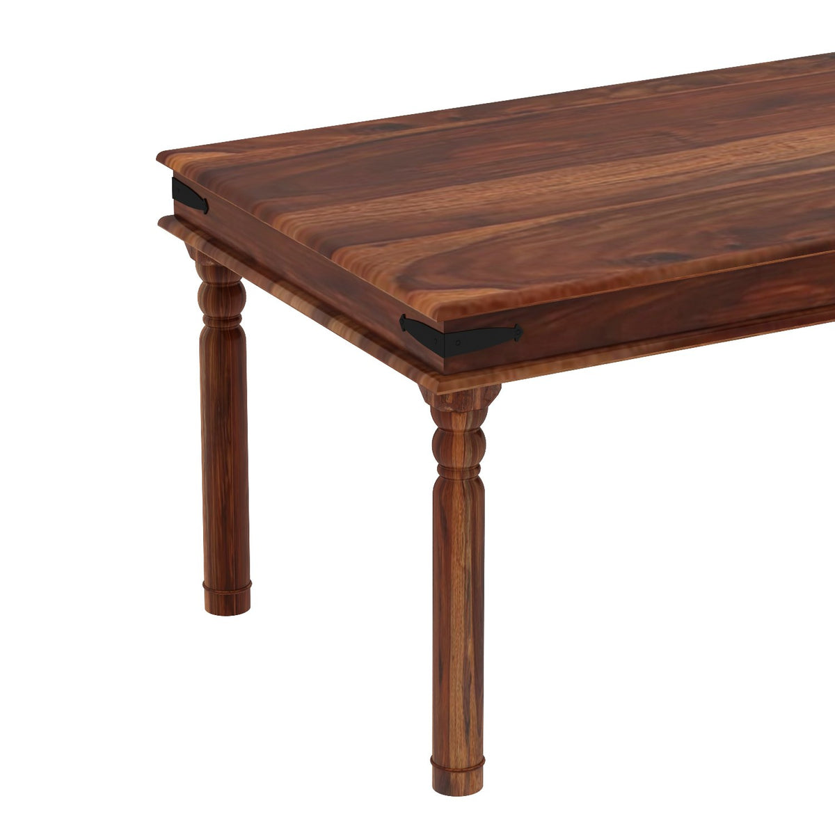 Ajmer Solid Sheesham Wood 8 Seater Dining Table With 8 Chairs (Without Cushion, Natural Finish)