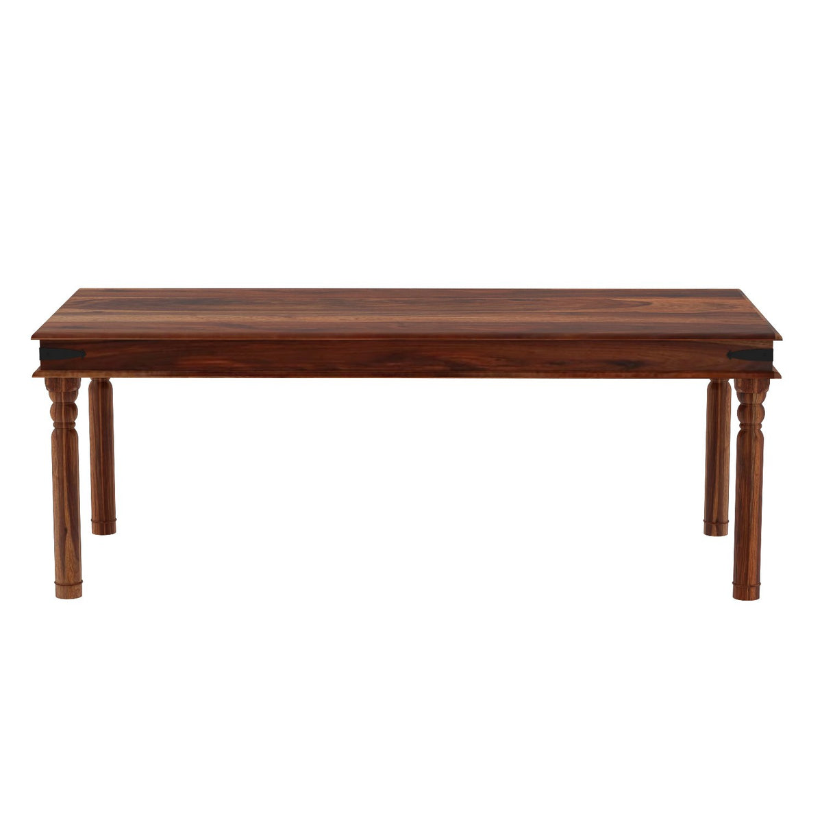 Ajmer Solid Sheesham Wood 8 Seater Dining Table With 8 Chairs (Without Cushion, Natural Finish)