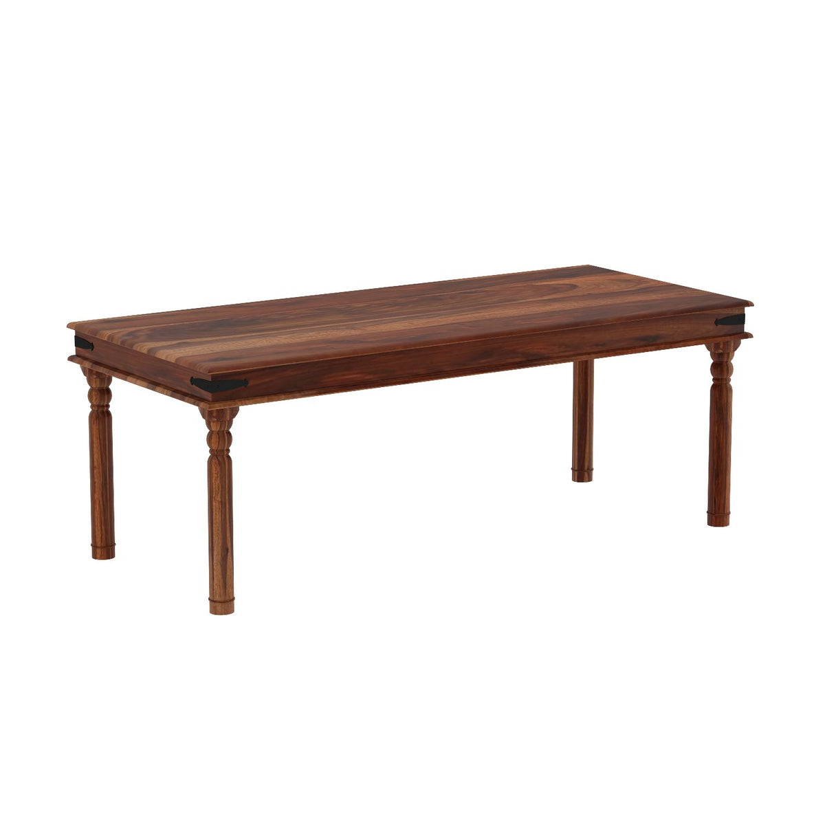 Ajmer Solid Sheesham Wood 8 Seater Dining Table With 8 Chairs (Without Cushion, Natural Finish)