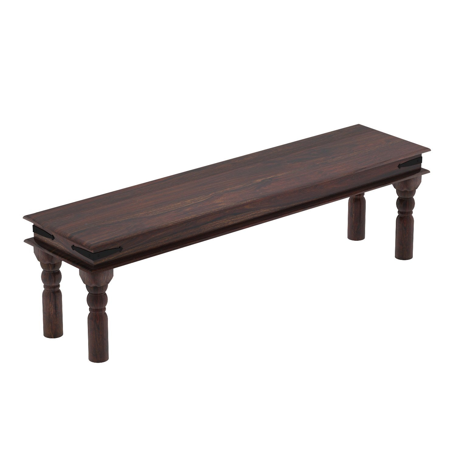 Ajmer Solid Sheesham Wood 8 Seater Dining Set With Bench (Without Cushion, Walnut Finish)