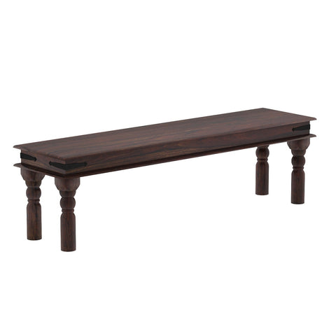 Ajmer Solid Sheesham Wood 8 Seater Dining Set With Bench (Without Cushion, Walnut Finish)
