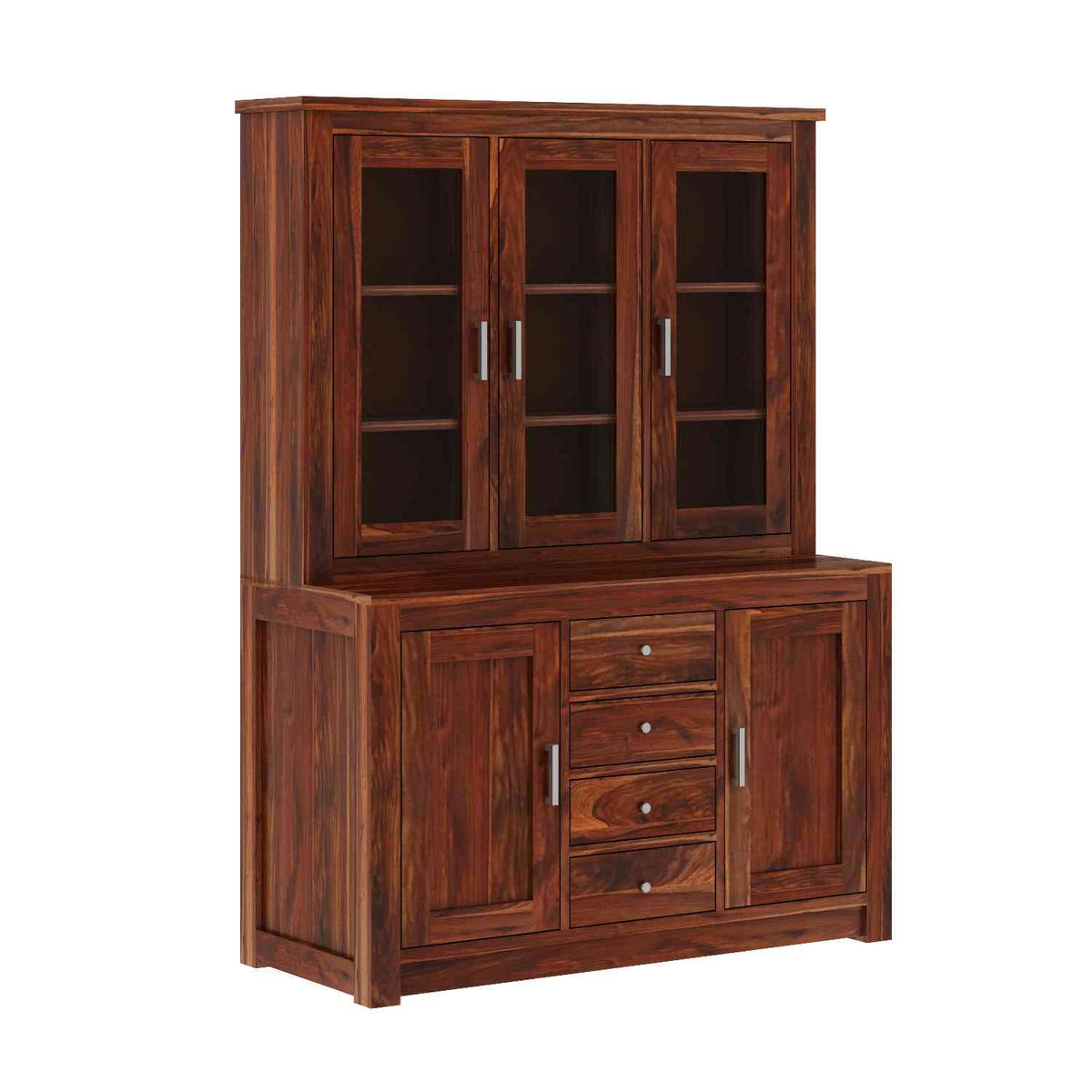 Woodwing Solid Sheesham Wood Kitchen Cabinet (Natural Finish)