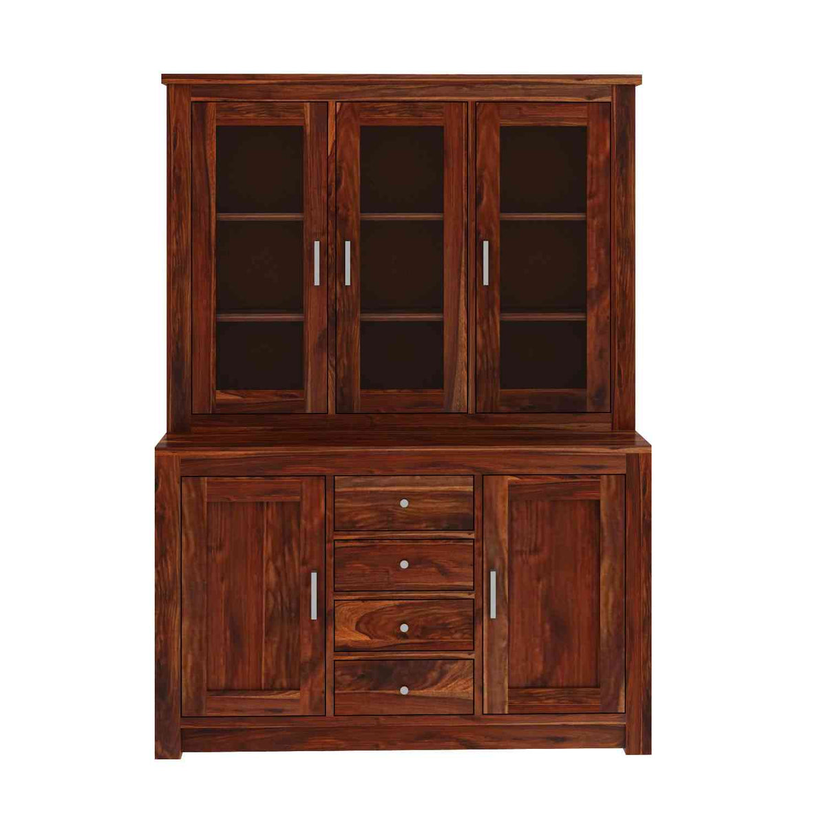Woodwing Solid Sheesham Wood Kitchen Cabinet (Natural Finish)