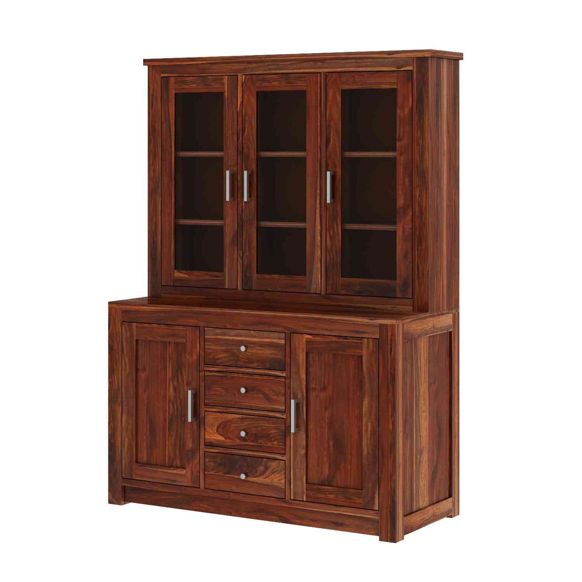 Woodwing Solid Sheesham Wood Kitchen Cabinet (Natural Finish)