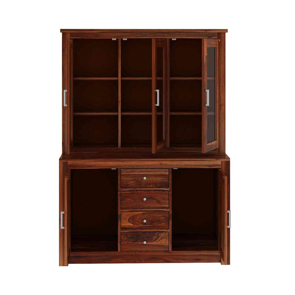 Woodwing Solid Sheesham Wood Kitchen Cabinet (Natural Finish)