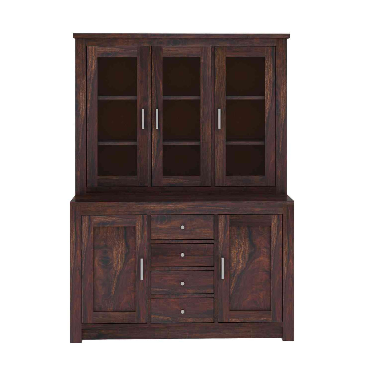 Woodwing Solid Sheesham Wood Kitchen Cabinet (Walnut Finish)