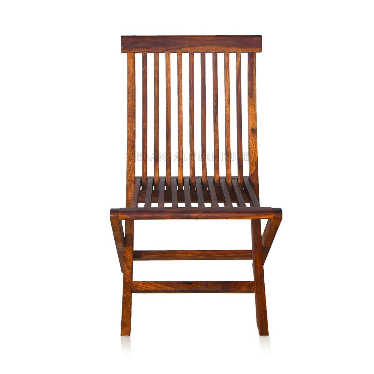 Dumdum Solid Sheesham Wood Foldable Balcony Chairs and Table Set (Natural Finish)