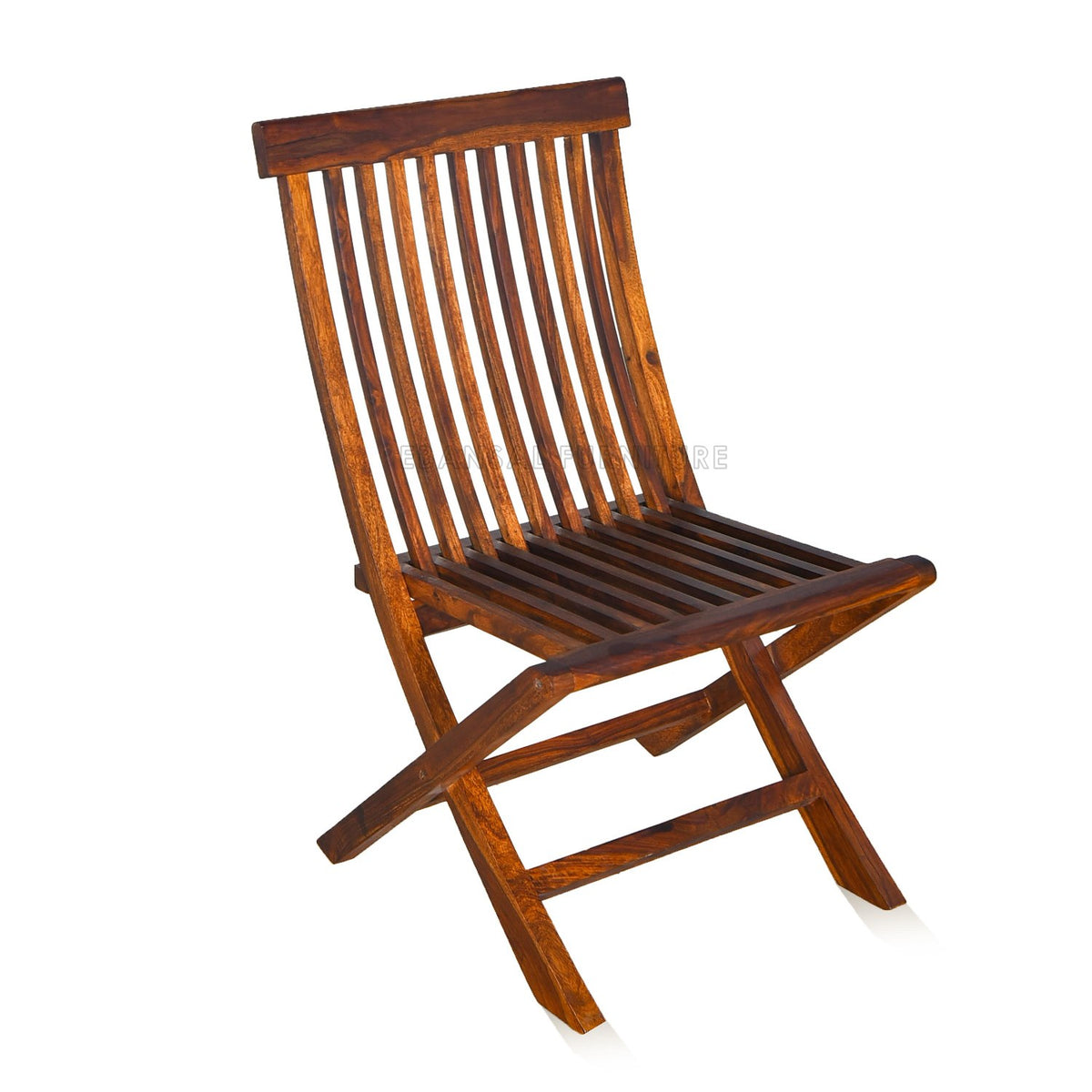 Dumdum Solid Sheesham Wood Foldable Balcony Chairs and Table Set (Natural Finish)