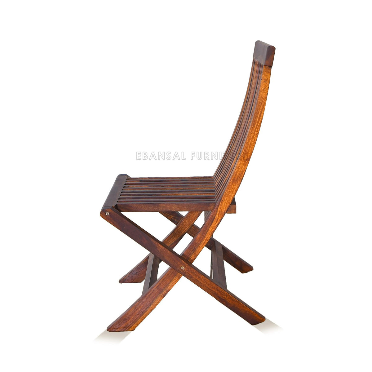 Dumdum Solid Sheesham Wood Foldable Balcony Chairs and Table Set (Natural Finish)
