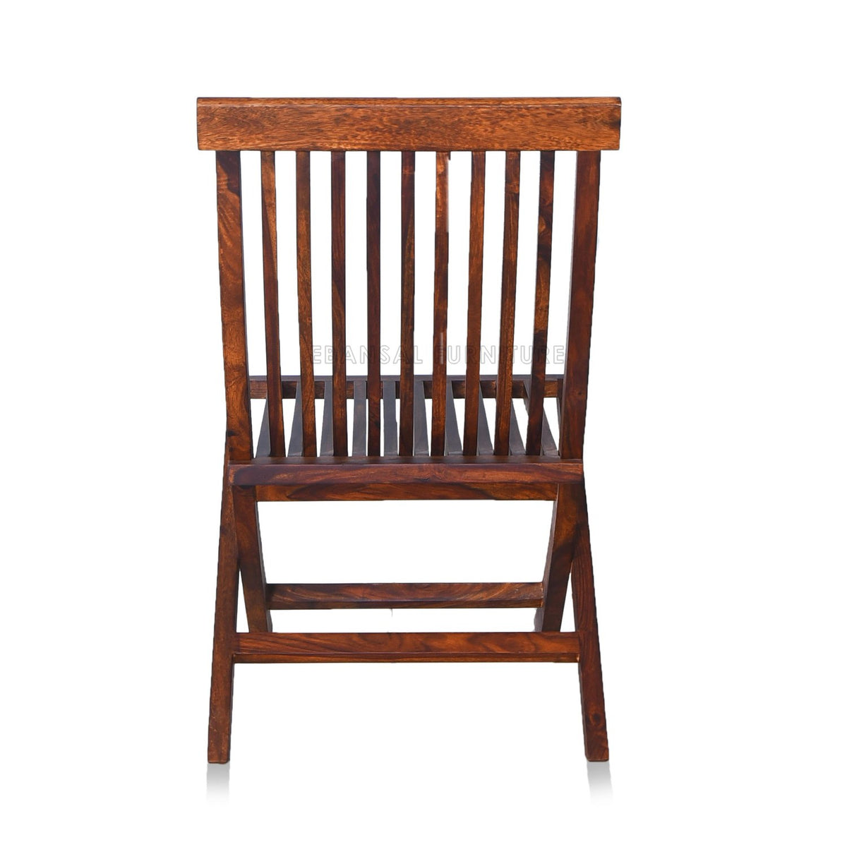 Dumdum Solid Sheesham Wood Foldable Balcony Chairs and Table Set (Natural Finish)