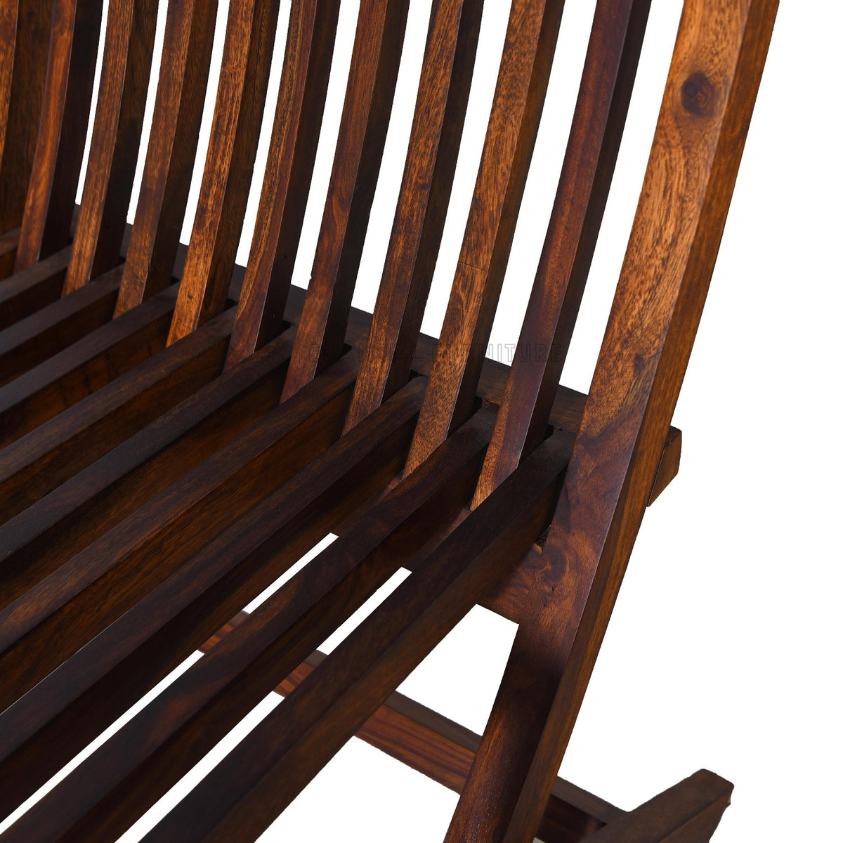 Dumdum Solid Sheesham Wood Foldable Balcony Chairs and Table Set (Natural Finish)