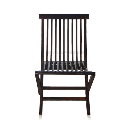 Dumdum Solid Sheesham Wood Foldable Balcony Chair (Walnut Finish)