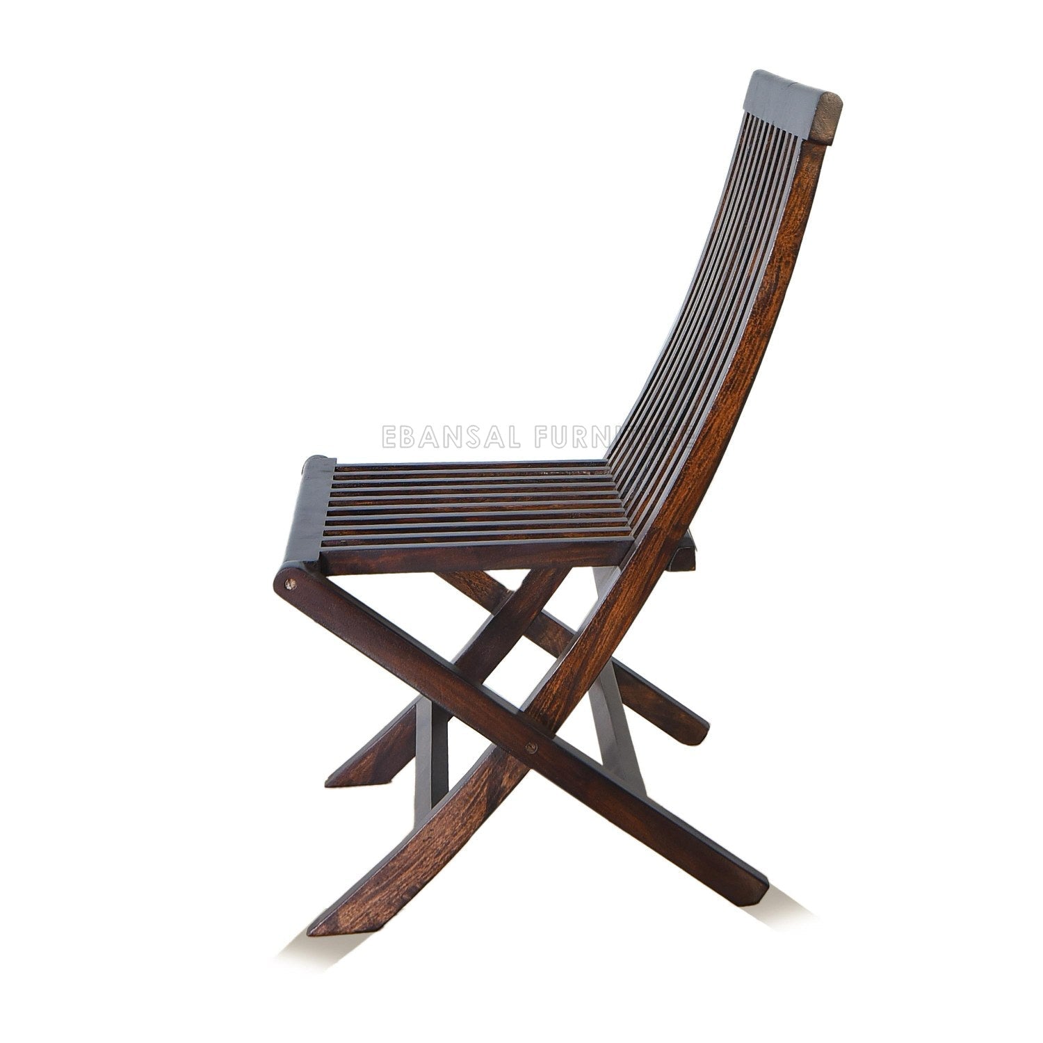 Dumdum Solid Sheesham Wood Foldable Balcony Chair (Walnut Finish)