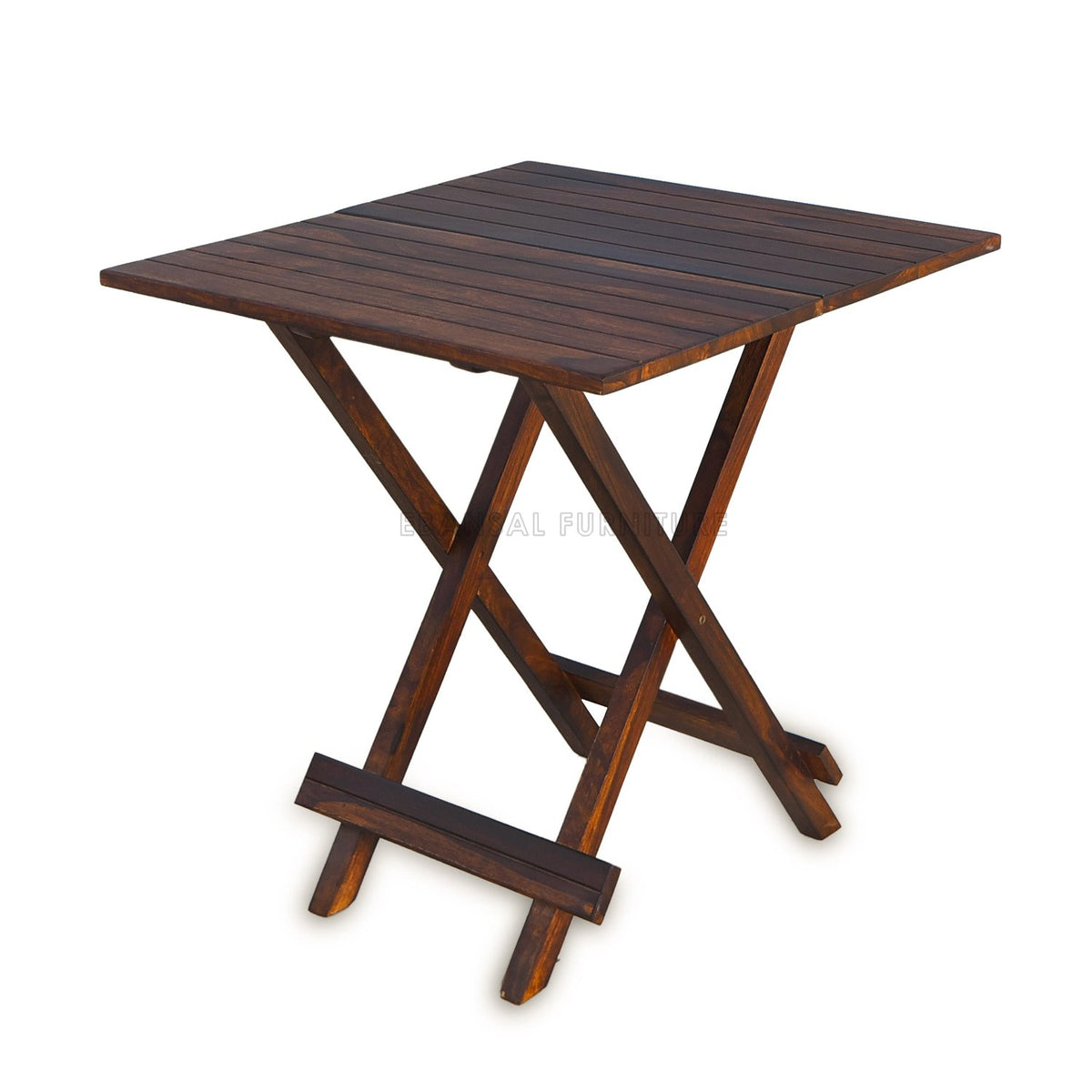 Dumdum Solid Sheesham Wood Foldable Balcony Chairs and Table Set (Natural Finish)