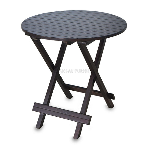 Dumdum Solid Sheesham Wood Foldable Balcony Chairs and Table Set (Walnut Finish)