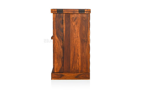 Sofia Solid Sheesham Wood Bar Cabinet (Natural Finish)