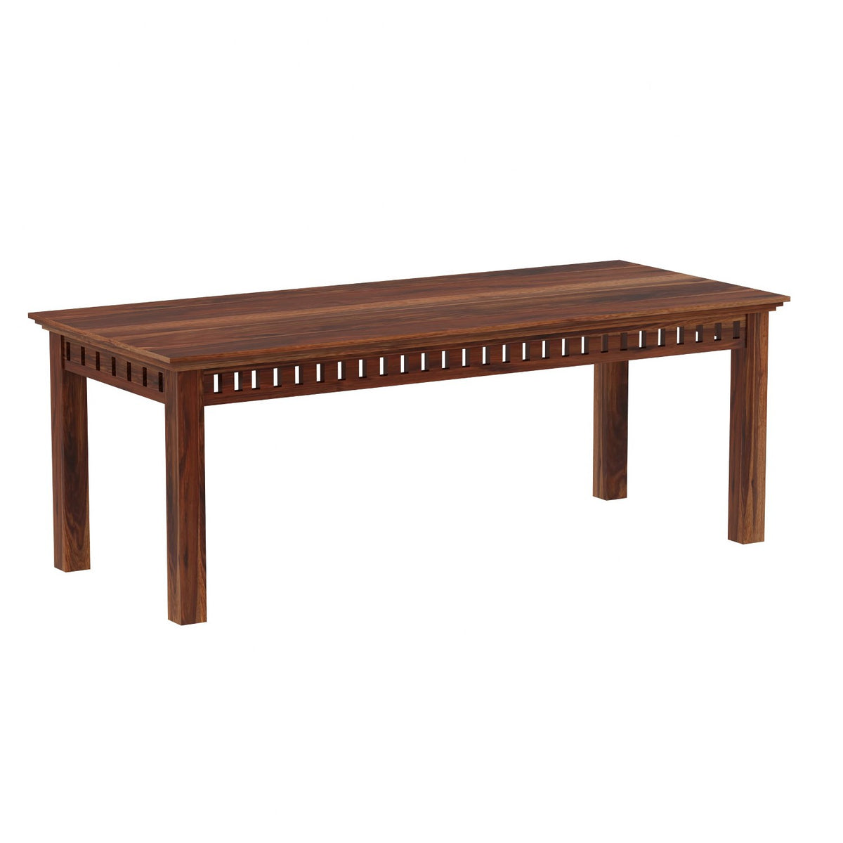 Amer Solid Sheesham Wood 8 Seater Dining Table With 5 Chairs And 1 Bench (Without Cushion, Natural Finish)