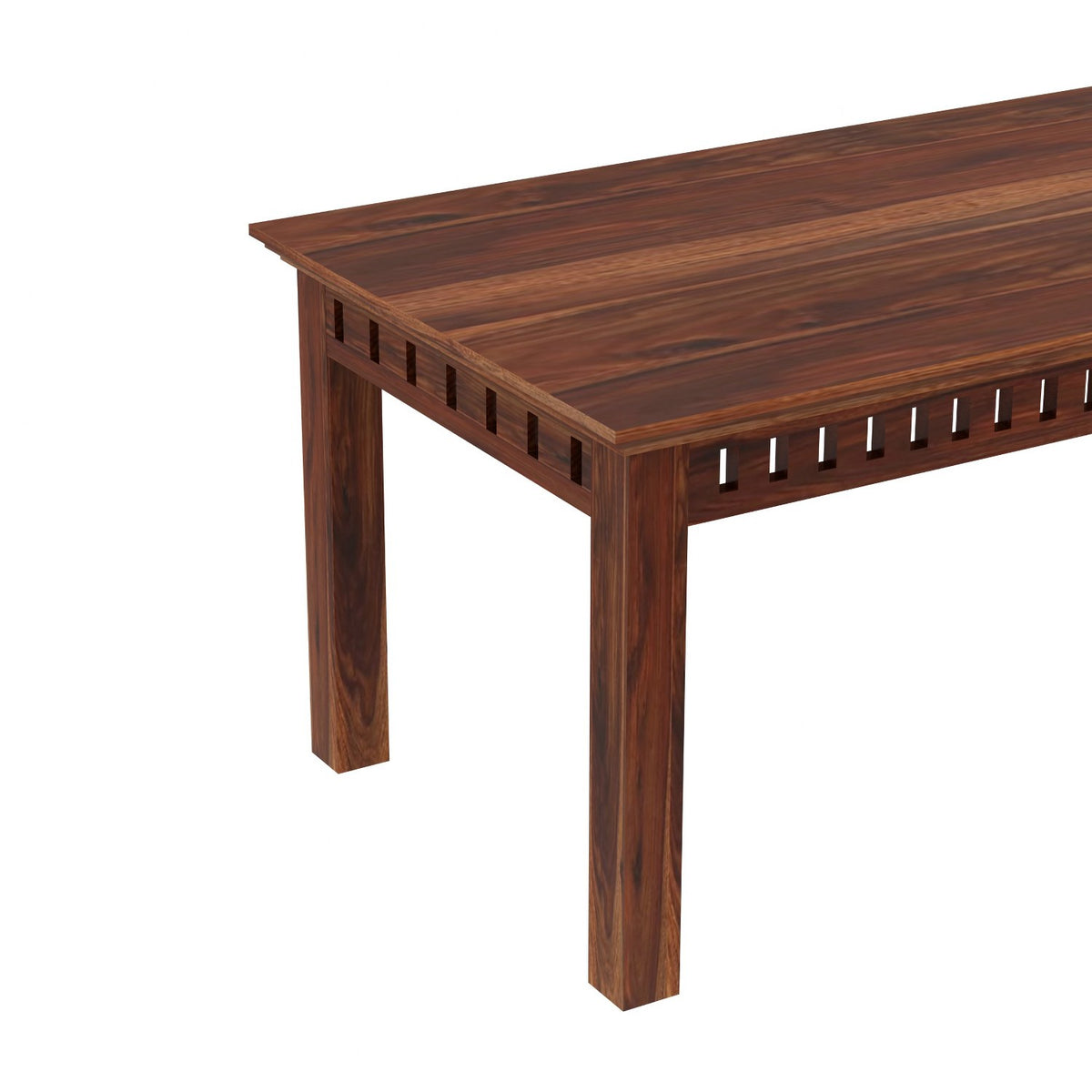 Amer Solid Sheesham Wood 8 Seater Dining Table With 5 Chairs And 1 Bench (Without Cushion, Natural Finish)